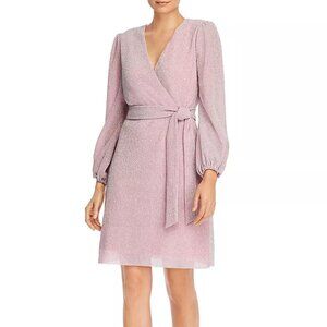 Sam Edelman Pink Wrap Dress with Bishop Sleeves